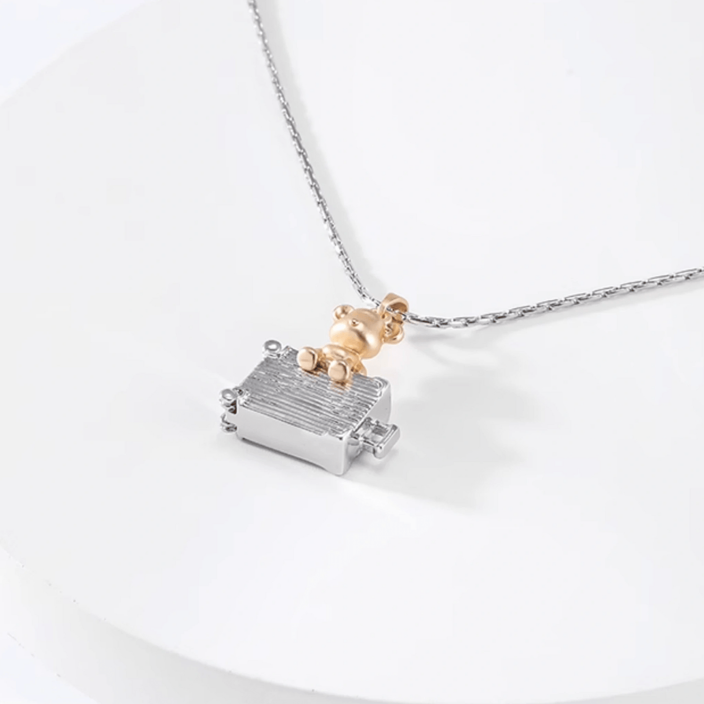 925 Charming Teddy Bear Pendant Necklace - Enola&SHEPersonalized NecklacePersonalized NecklacePersonalized Necklace925 Charming Teddy Bear Pendant Necklace