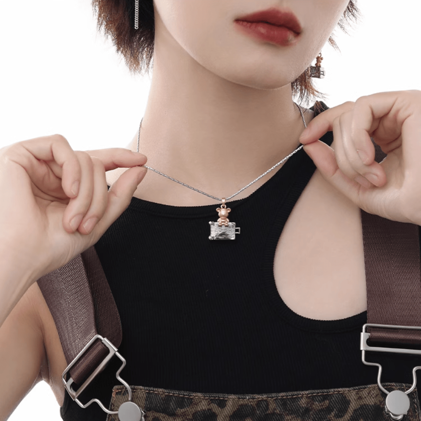 925 Charming Teddy Bear Pendant Necklace - Enola&SHEPersonalized NecklacePersonalized NecklacePersonalized Necklace925 Charming Teddy Bear Pendant Necklace