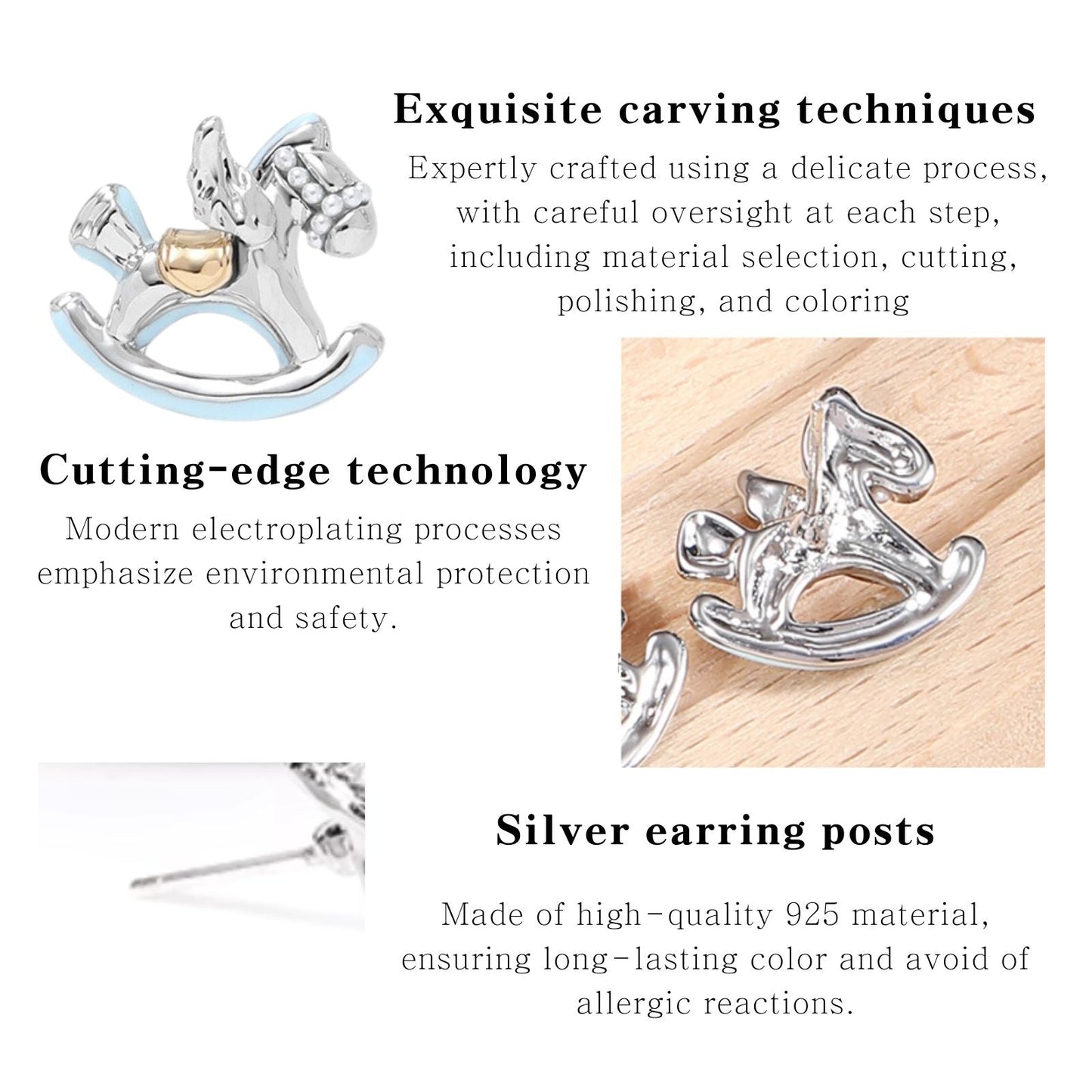 Carousel Horse Charm Earrings - Enola&SHEPersonalized EarringPersonalized EarringPersonalized EarringCarousel Horse Charm Earrings