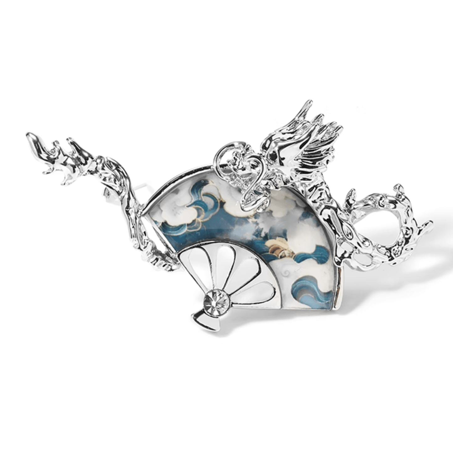 Dragon Fan Brooch | Sterling Silver & Abalone Shell Cultural Lapel Pin - Enola&SHEpersonal Broochpersonal Broochpersonal BroochDragon Fan Brooch | Sterling Silver & Abalone Shell Cultural Lapel Pin