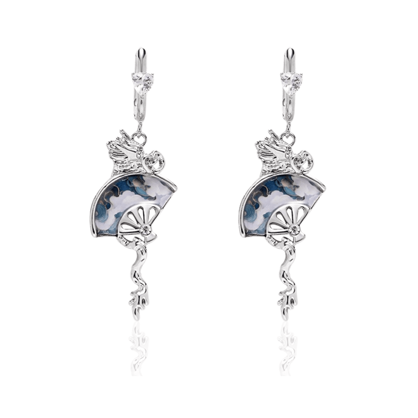 Dragon Fan Drop Earrings | Sterling Silver & Abalone Shell Dangle Jewelry - Enola&SHEPersonalized EarringPersonalized EarringPersonalized EarringDragon Fan Drop Earrings | Sterling Silver & Abalone Shell Dangle Jewelry