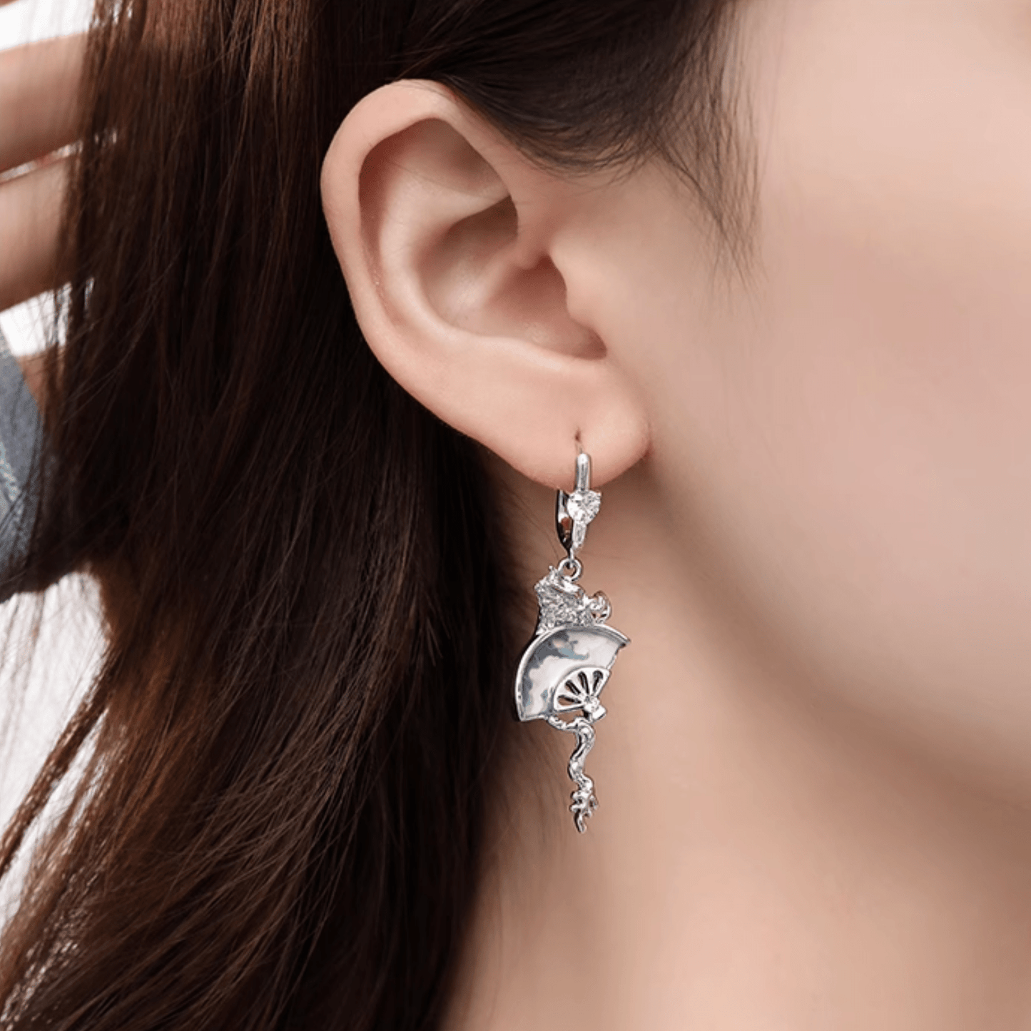 Dragon Fan Drop Earrings | Sterling Silver & Abalone Shell Dangle Jewelry - Enola&SHEPersonalized EarringPersonalized EarringPersonalized EarringDragon Fan Drop Earrings | Sterling Silver & Abalone Shell Dangle Jewelry