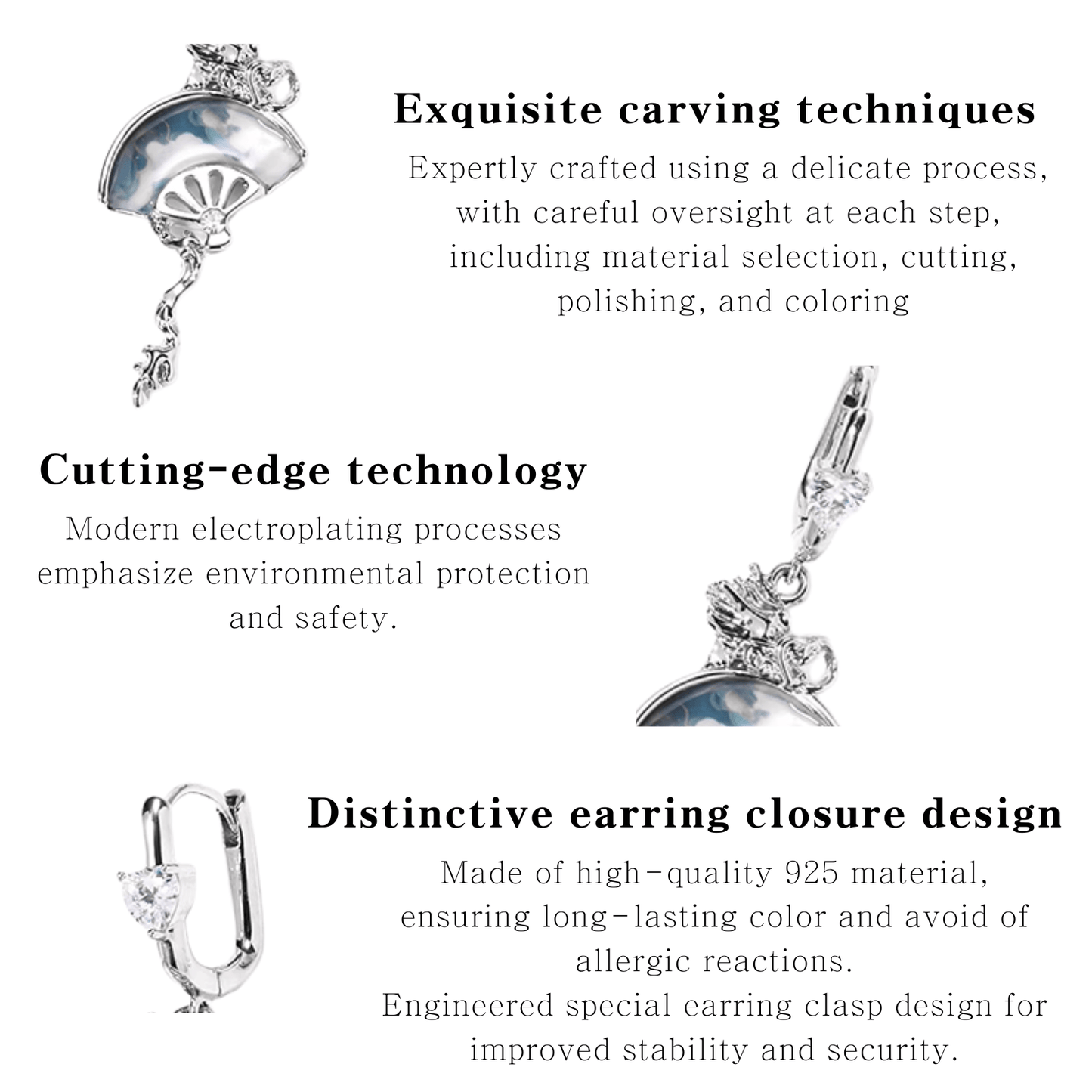 Dragon Fan Drop Earrings | Sterling Silver & Abalone Shell Dangle Jewelry - Enola&SHEPersonalized EarringPersonalized EarringPersonalized EarringDragon Fan Drop Earrings | Sterling Silver & Abalone Shell Dangle Jewelry