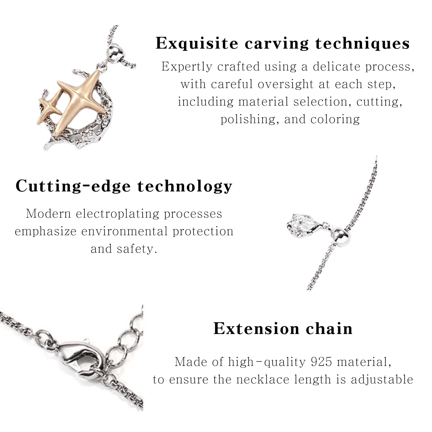 Moon Phase Necklace with Crystal Star - Enola&SHEPersonalized NecklacePersonalized NecklacePersonalized NecklaceMoon Phase Necklace with Crystal Star