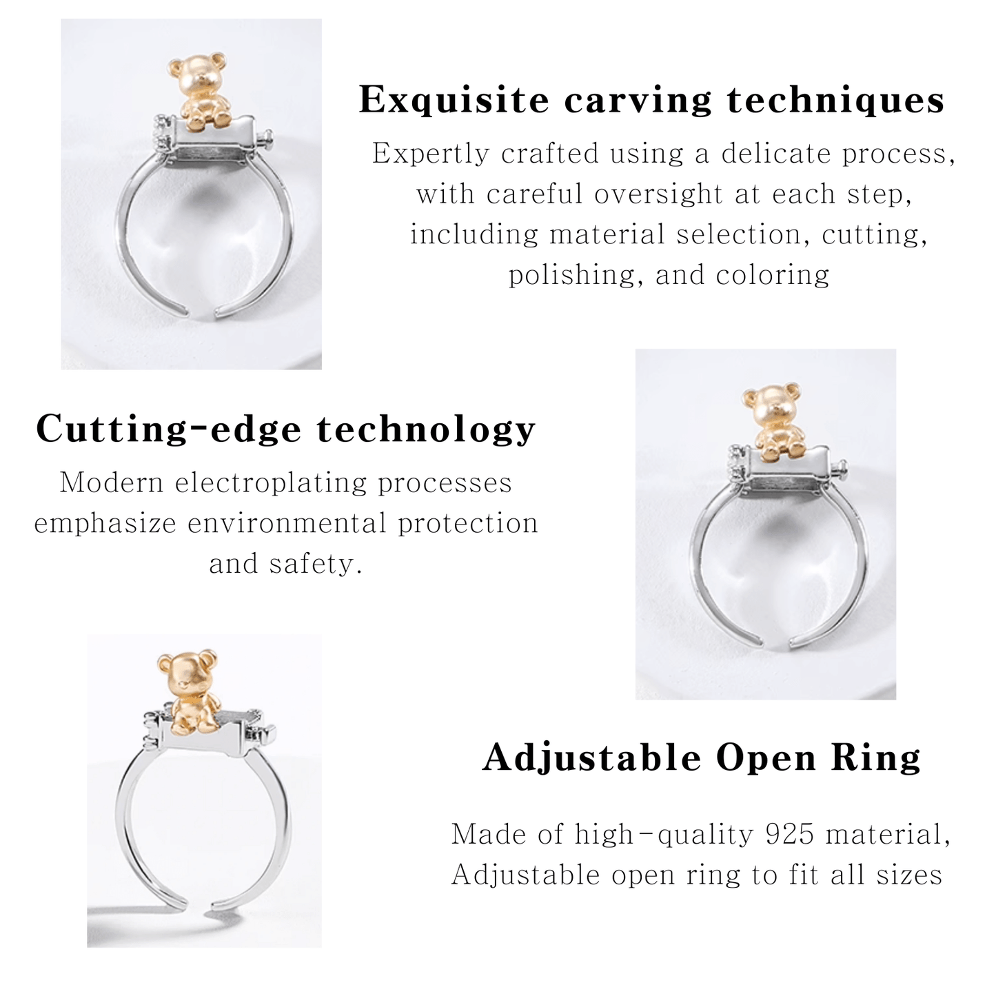 Whimsical Teddy Bear Adjustable Ring - Enola&SHEPersonalized RingsPersonalized RingsPersonalized RingsWhimsical Teddy Bear Adjustable Ring