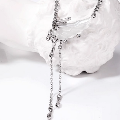 Ethereal Delicate Fairycore Wing Pendant Necklace