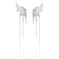 Celestial Elegant White Tassel Wing Earrings