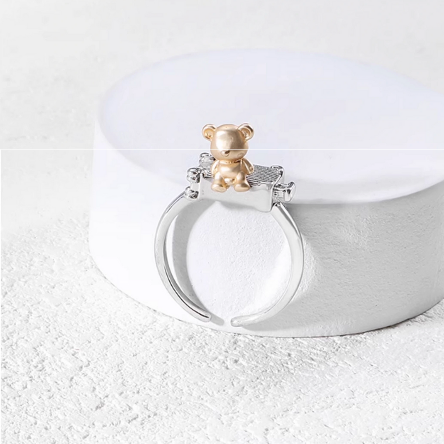 Whimsical Teddy Bear Adjustable Ring