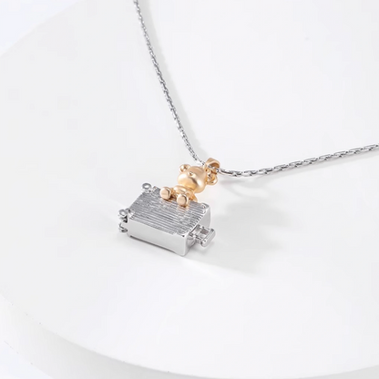 925 Charming Teddy Bear Pendant Necklace