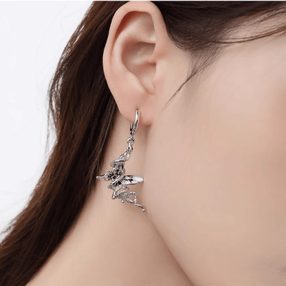 Black Butterfly Snake Drop Earring - Enola&SHEPersonalized EarringPersonalized EarringPersonalized EarringBlack Butterfly Snake Drop Earring