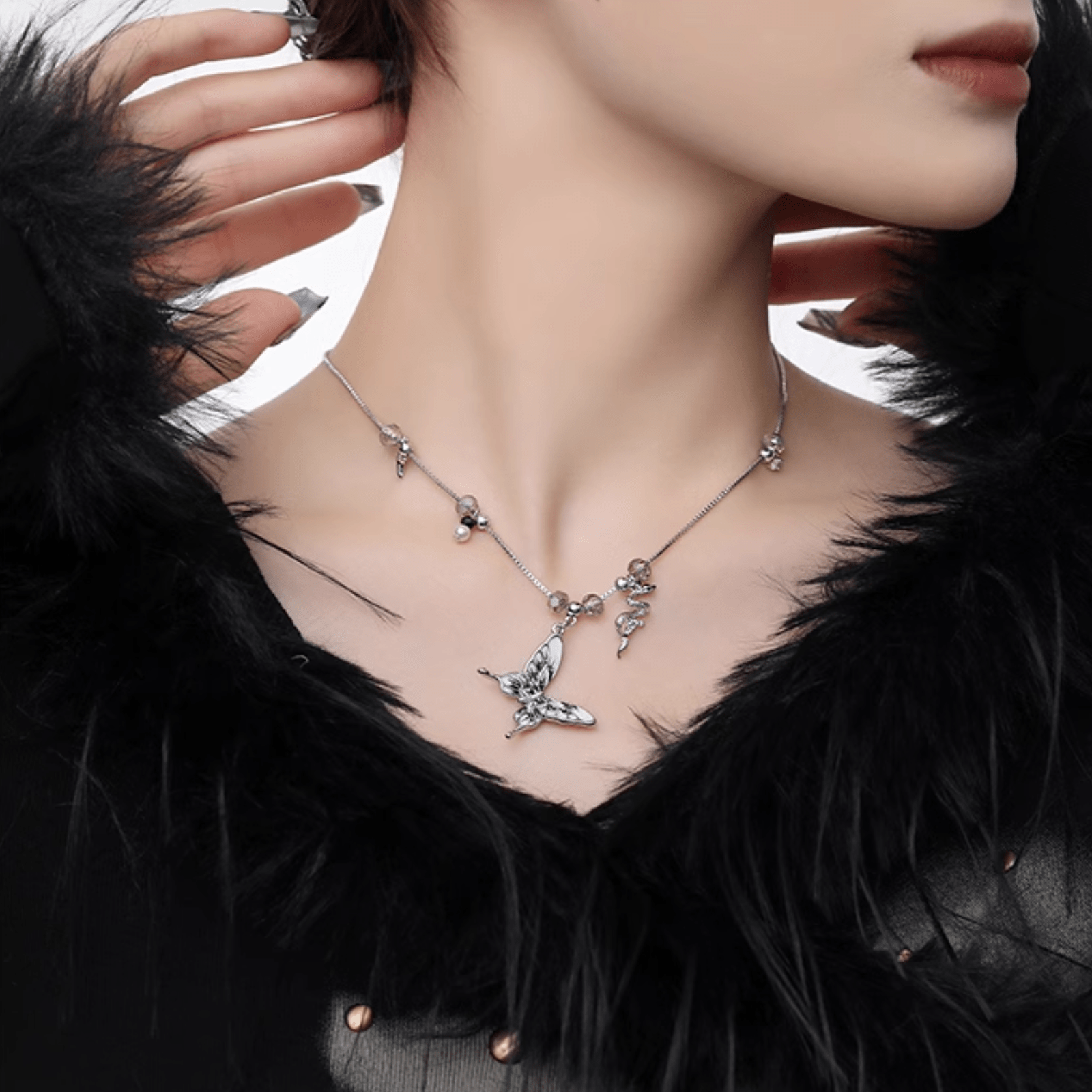 Butterfly Snake Necklace - Enola&SHEPersonalized NecklacePersonalized NecklacePersonalized NecklaceButterfly Snake Necklace