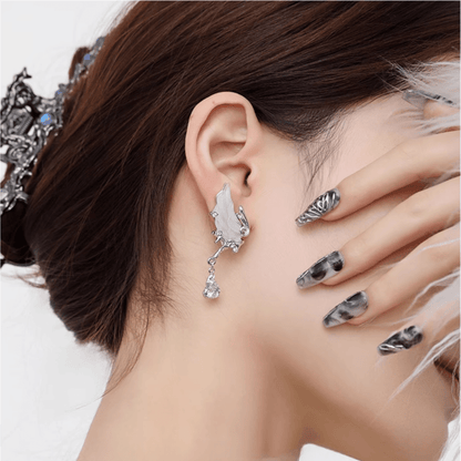 Celestial Elegant White Wing Earrings - Enola&SHEPersonalized EarringPersonalized EarringPersonalized EarringCelestial Elegant White Wing Earrings