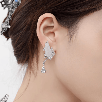 Celestial Elegant White Wing Earrings - Enola&SHEPersonalized EarringPersonalized EarringPersonalized EarringCelestial Elegant White Wing Earrings