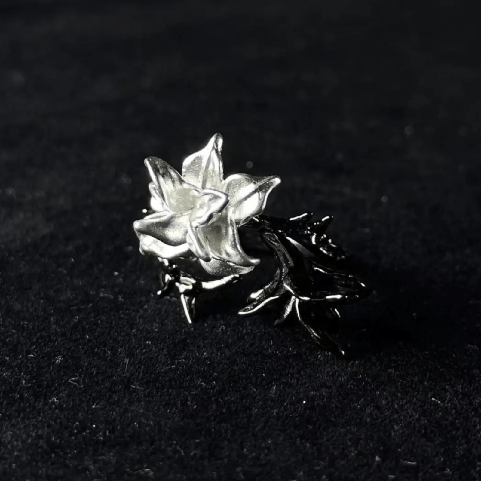 Datura Flower Adjustable Open Ring - Enola&SHEPersonalized RingsPersonalized RingsPersonalized RingsDatura Flower Adjustable Open Ring