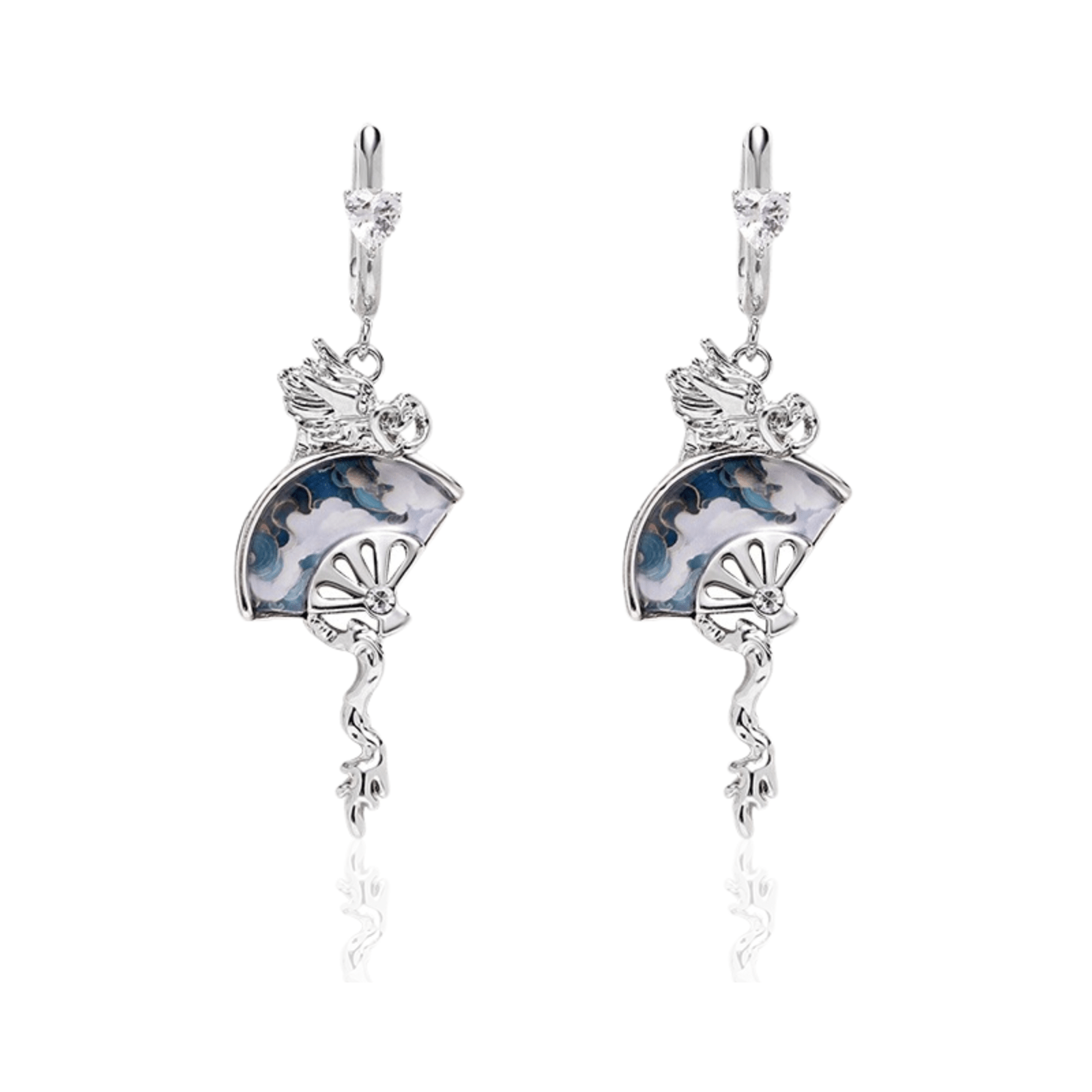 Dragon Fan Drop Earrings | Sterling Silver & Abalone Shell Dangle Jewelry - Enola&SHEPersonalized EarringPersonalized EarringPersonalized EarringDragon Fan Drop Earrings | Sterling Silver & Abalone Shell Dangle Jewelry