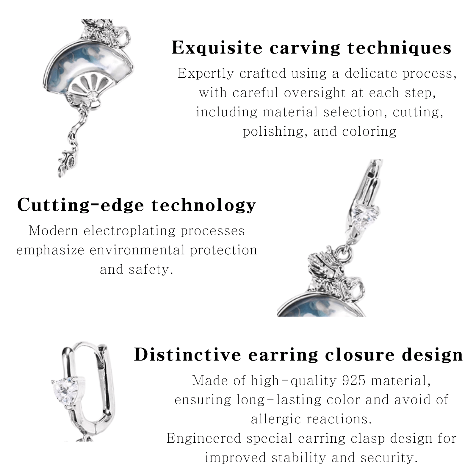 Dragon Fan Drop Earrings | Sterling Silver & Abalone Shell Dangle Jewelry - Enola&SHEPersonalized EarringPersonalized EarringPersonalized EarringDragon Fan Drop Earrings | Sterling Silver & Abalone Shell Dangle Jewelry