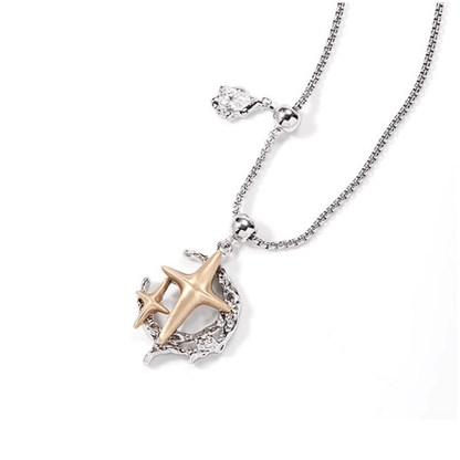 Moon Phase Necklace with Crystal Star - Enola&SHEPersonalized NecklacePersonalized NecklacePersonalized NecklaceMoon Phase Necklace with Crystal Star