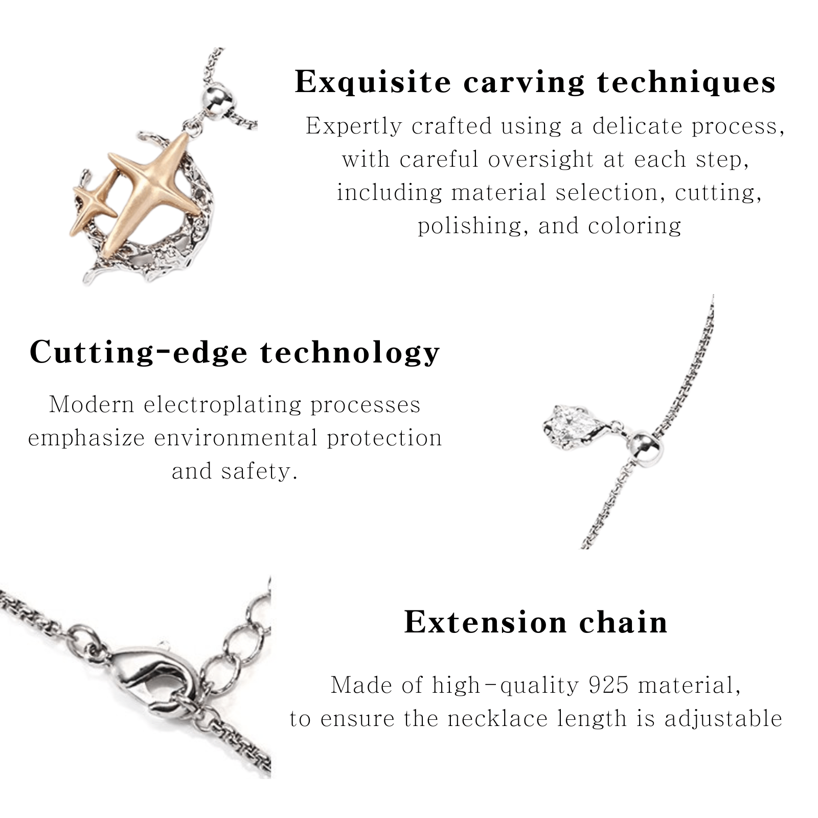 Moon Phase Necklace with Crystal Star - Enola&SHEPersonalized NecklacePersonalized NecklacePersonalized NecklaceMoon Phase Necklace with Crystal Star