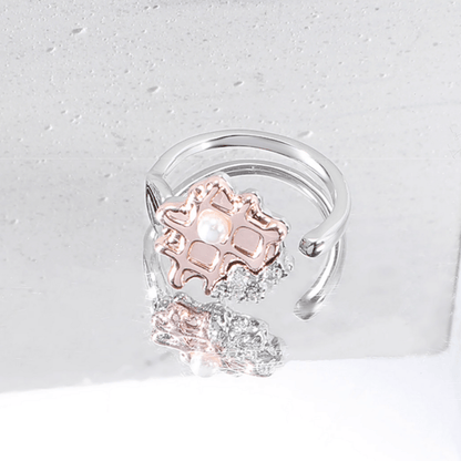 Rose Gold Pearl Waffle Ring - Enola&SHEPersonalized RingsPersonalized RingsPersonalized RingsRose Gold Pearl Waffle Ring