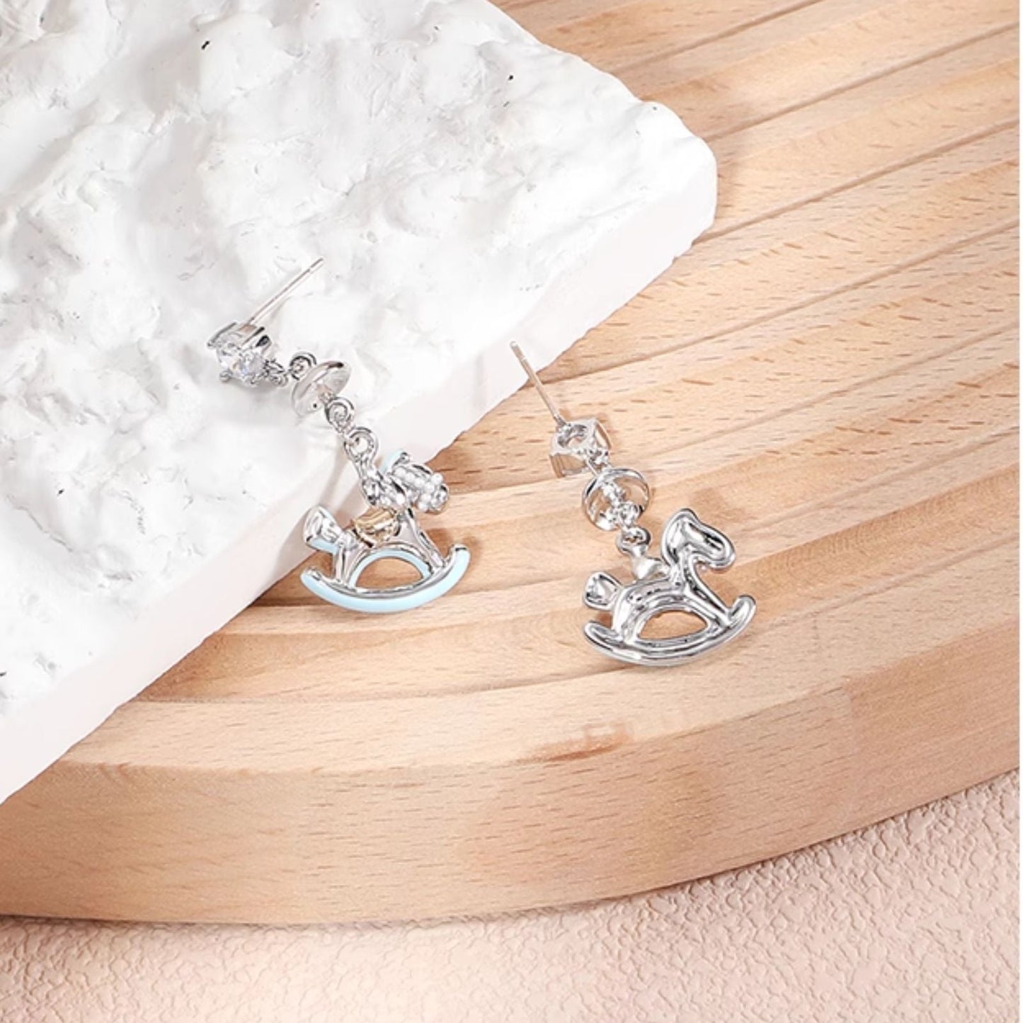 Unique Pendant Carousel Horse Charm Earrings - Enola&SHEPersonalized EarringPersonalized EarringPersonalized EarringUnique Pendant Carousel Horse Charm Earrings